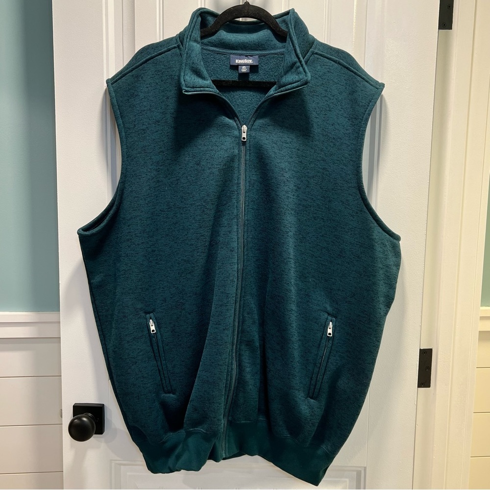 KingSize Teal Green Full Zip Vest. Size 2XL Tall.‎